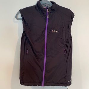 Rab women’s strata vest, Med,navy/blk with purple zippers